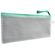 齐心  A1157 PVC防潮透明网格拉链袋A5.5 颜色随机