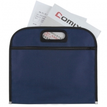 齐心（COMIX） A1670 双层帆布手提文件袋 B4 蓝色