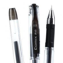 齐心GP303财务极细中性笔0.38mm针管式签字笔 财会专用笔