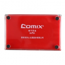 齐心（COMIX）B3720大号快干清洁长方形印台138*80MM透明外壳