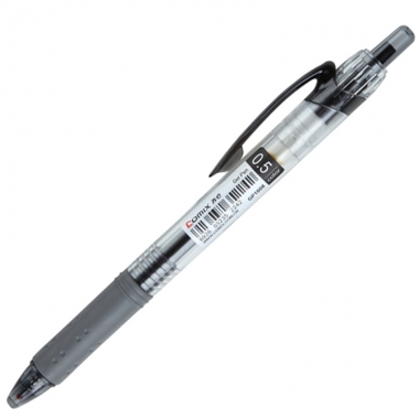 齐心GP1008按动中性笔0.5mm 黑色水性笔 办公笔 舒适顺滑中性笔