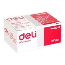 得力(deli) 0018 防锈回形针 29毫米金属原色100枚/盒