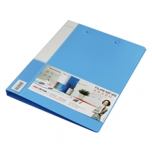 得力(deli)5302 实用文件夹 A4双强力夹 蓝色 单只装