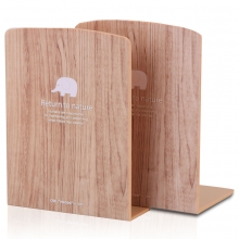 得力 9280 木世界系列自然木纹塑料书立学生6.5寸 16.5cm 2片/付