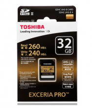 东芝 TOSHIBA EXCERIA PRO SDHC存储卡 32G 极至超速 UHS CLASS10 读260M写240M