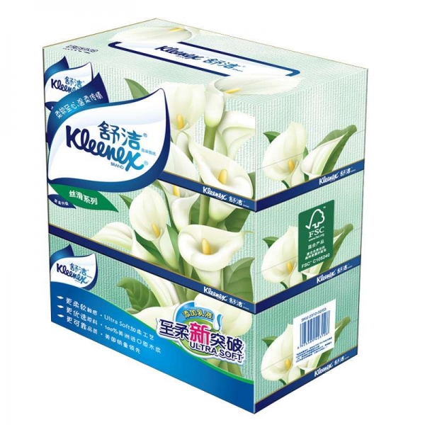 Kleenex舒洁 马蹄莲盒装面纸200抽2层