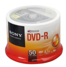索尼（SONY）DVD-R 光盘/刻录盘 16速4.7G 桶装50片 空白光盘