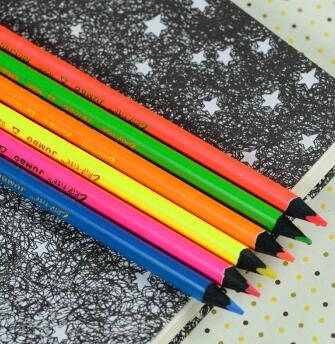 马可 9205B 粗三角铅笔 特种6色荧光彩铅
