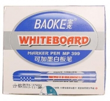 宝克（BAOKE） MP399 可加墨白板笔 24支装 黑/红/蓝色