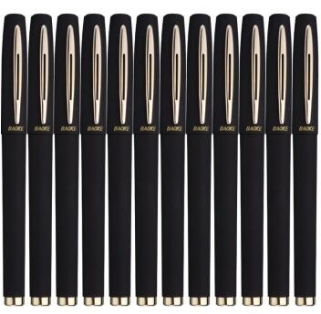 宝克（BAOKE） PC1848 大容量中性签字笔 1.0mm 黑色磨砂笔杆 12支/盒 （计价单位：支）