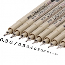 金万年针管设计工笔绘画工具美术描边漫画动漫勾线笔8支套装