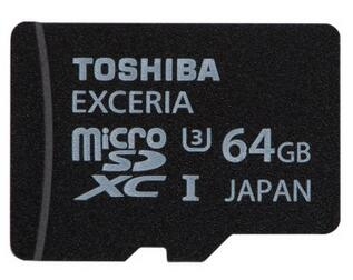 东芝（TOSHIBA）64G EXCERIA TF（microSDXC)存储卡 UHS/Class10 -95M/s 极至瞬速