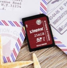 金士顿（Kingston）256GB UHS-I U3 Class10 SD高速存储卡（读速90Mb/s）中国红