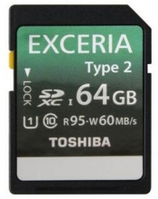 东芝（TOSHIBA）EXCERIA 极至瞬速 U3 SDXC-64G 读95M写60M 支持4K高清