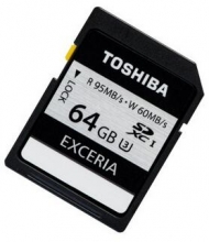 东芝（TOSHIBA）EXCERIA 极至瞬速 U3 SDXC-64G 读95M写60M 支持4K高清