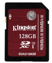 金士顿（Kingston）128GB UHS-I U3 Class10 SD高速存储卡（读速90Mb/s）中国红