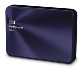 西部数据（WD）My Passport Ultra 金属版USB3.0 1TB 超便携移动硬盘 （宝石蓝）WDBTYH0010BBA