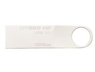 金士顿（Kingston）读速100MB/s DT SE9G2 128GB USB3.0 金属U盘 银色亮薄