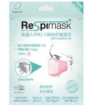 瑞世普（Respimask） PM2.5滤片5只装 赠保暖纯棉口罩（黑色）