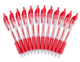 齐心 K36 按动式中性笔0.5mm 匹配笔芯R929 红色