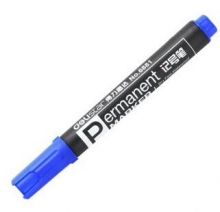 得力（deli） 6881 单粗头油性记号笔 10支/盒 蓝色