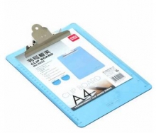 得力（deli）9252 透明书写板夹垫板 文件夹板 A4 浅蓝色