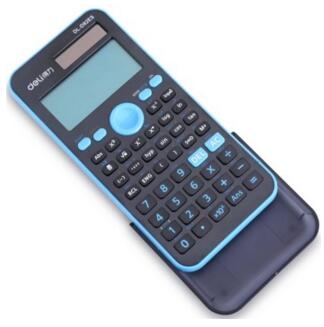 得力（deli）82es 双行大屏幕显示 双电源函数计算器 易拉式保护盖