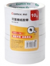 齐心（COMIX）MJ1210-10 棉纸双面胶带12mm*10y(9.1米)10卷/袋