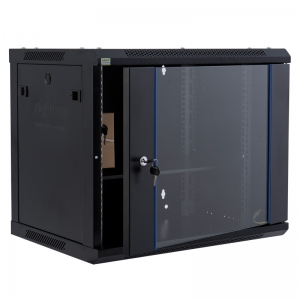 昆普9U网络机柜0.5米 标准19英寸玻璃门600*501*450