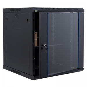 昆普12U网络机柜0.7米 标准19英寸 冷轧钢板加厚钢化玻璃壁挂墙12U