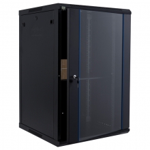 昆普18U网络机柜1米 标准19英寸 冷轧钢板加厚钢化玻璃壁挂墙机柜18U