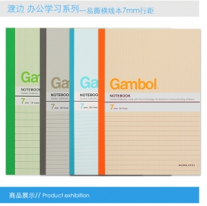 渡边（Gambol） G6407 B5 30页无线胶装笔记本 图案随机 12本/包