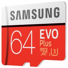 三星（SAMSUNG ） UHS-3 Class10 高速TF卡（Micro SD卡）红色plus升级版+ (64GB)