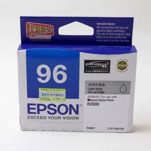 爱普生（EPSON）+C402:C526 彩色照片墨盒 (T-0967淡黑色)