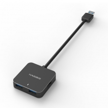海备思 USB3.0集线器  4口HUB高速拓展（方形款黑色(镁铝合金材质)）