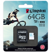金士顿（Kingston）  90MB/s Class10 UHS-I U3  TF存储卡(64GB)