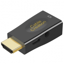 Cable Creation CD0299 HDMI转VGA线转换器带音频口