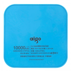 爱国者（aigo） OL10400 双USB输出 移动电源 10000毫安(天空蓝)