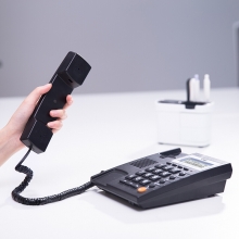 得力（deli） 785 电话机座机 来电显示办公家用固定电话 黑色