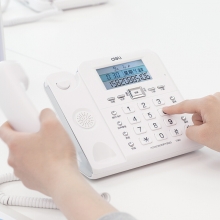 得力（deli）790 时尚创意多功能座机 大屏显示办公家用电话机 （白色）
