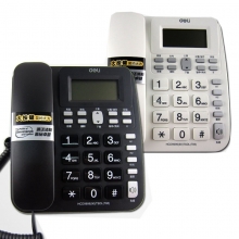 得力（deli）788 来电显示座机 透明按键办公家用电话机 黑色