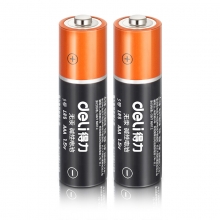 得力（deli） 18500 电池干电池5号碱性蓄电池儿童玩具AAA无汞环保 两粒/卡