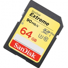 闪迪（SanDisk）64GB 读速90MB/s 写速40MB/s 至尊极速SDXC UHS-I存储卡 V30 U3 Class10 SD卡