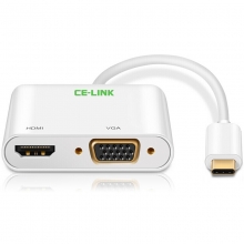 CE-LINK Type-C转接器 4K Type-C转HDMI/VGA转换器