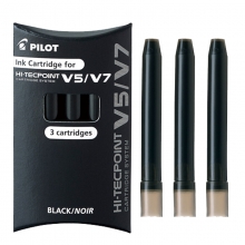 百乐（PILOT） BXS-IC BXC-V5针管笔配套墨囊 三支装（黑色）