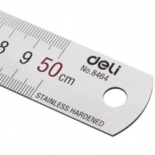 得力（deli）8464 不锈钢直尺  测量绘图刻度尺子 50cm