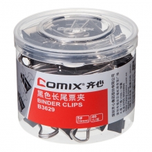 齐心（COMIX） B3629 黑色长尾夹 19mm （40个/筒）