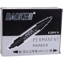 宝克（BAOKE） MP210 双头记号笔 12支/盒（黑色） （计价单位：支）