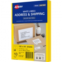 艾利（AVERY）不干胶打印纸 L7173-100 10枚/张 100张/包 99.1*57mm