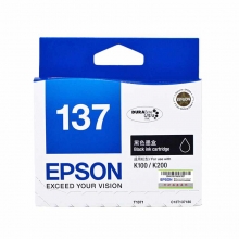爱普生（EPSON） T137黑色墨盒 适用K100/K200/K105/K205 T1371黑色墨盒